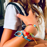 Kids Evil Eye Braided Bead Bracelet - OIYA