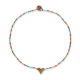 Rainbow Miyuki Heart Necklace