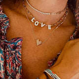 Gold Miyuki Heart Necklace