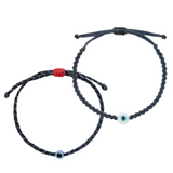 Dark Evil Eye Braided Bead Bracelet Bundle