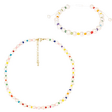 Freshwater Pearl Rainbow Bracelet & Necklace Set