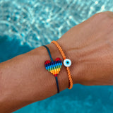 Neon Evil Eye Braided Bead Bracelet Bundle