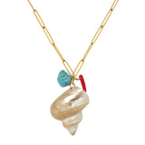 Seashell & Gem Chain Necklace