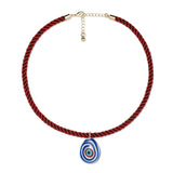 White Teardrop Pendant Evil Eye Necklace