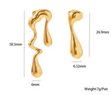 Gold Dripping Irregular Earrings