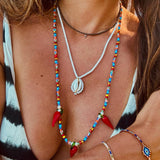 Chili Pepper & Pearl Beaded Necklace