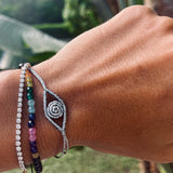 Yara Silver Evil Eye Bracelet