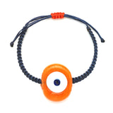 Pumpkin Glass Evil Eye Bracelet - OIYA