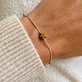 Gold Star Hematite Charm Bracelet - OIYA