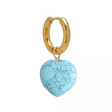 Turquoise Heart Hoop Earrings