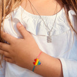 Kids Silver Teddy Bear Charm Necklace