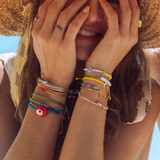Red Ceramic Evil Eye Bracelet - OIYA