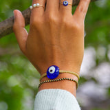 Blue Ceramic Evil Eye Bracelet - OIYA