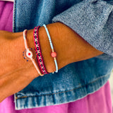 Pink Murano Evil Eye Bracelet