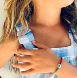 Kids Rainbow Braided Evil Eye Bracelet - OIYA