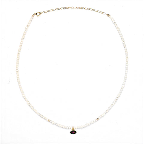 Freshwater Baroque Pearl Evil Eye Necklace