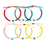 Oval White Ceramic Evil Eye Bracelet - OIYA