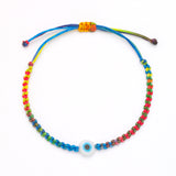 Kids Rainbow Braided Evil Eye Bracelet - OIYA