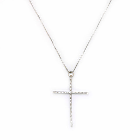 Big Silver Faith Necklace