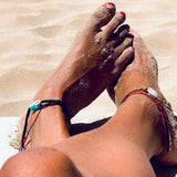 Mae Turquoise Gem Braided Anklet