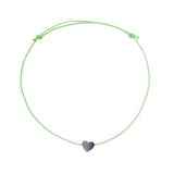 Dark Heart Hematite Charm Bracelet - OIYA