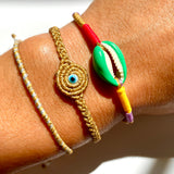 Gold Circular Evil Eye Bracelet - OIYA