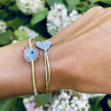 Metallic Clear Murano Evil Eye Bracelet - OIYA