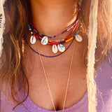 Red and Purple Evil Eye Choker - OIYA