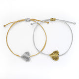 Metallic Heart Bracelet Set