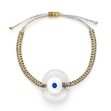 Transparent Glass Evil Eye Bracelet - OIYA