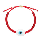 Oval White Ceramic Evil Eye Bracelet - OIYA