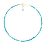 Turquoise & Stone Beaded Choker - OIYA