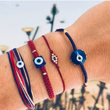 Sterling Silver Evil Eye Bracelet - OIYA