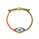Kids Small Evil Eye Rainbow Bracelet - OIYA