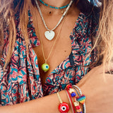 Lemon-Lime Evil Eye Pendant Necklace