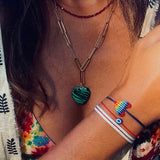 Amazonian Gemstone Heart Chain Necklace