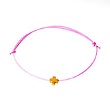 Gold Cross Hematite Charm Bracelet - OIYA