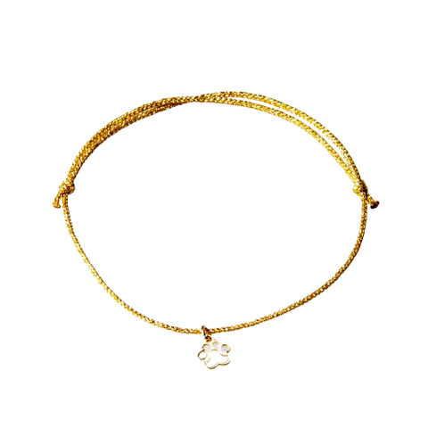 Gold Paw Print Charm Bracelet - OIYA