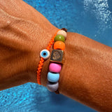 Suede Gold Heart Charm Bracelet