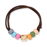 Suede Gold Heart Charm Bracelet