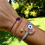 Silver Transparent Murano Evil Eye Bracelet