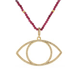 Mega Evil Eye Coral Necklace - OIYA
