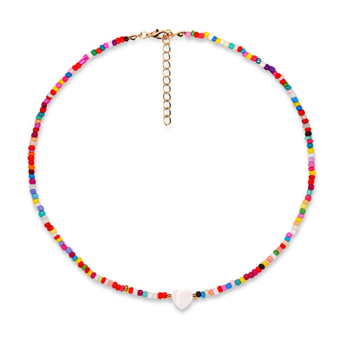 Kids June Heart Beaded Necklace