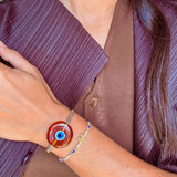 Espresso Glass Evil Eye Bracelet