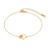 Jules Heart Gold Anklet - OIYA