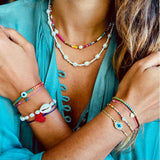 Freshwater Baroque Pearl Rainbow Shell Bracelet - OIYA