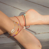 Evil Eye Cowrie Shell Anklet - OIYA