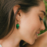 Malachite Heart Hoop Earrings
