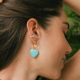 Turquoise Heart Hoop Earrings