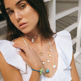 Liberty Mother of Pearl Charm Necklace - OIYA